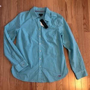 🧡Blue Gingham Talbots Button Down - Size Small